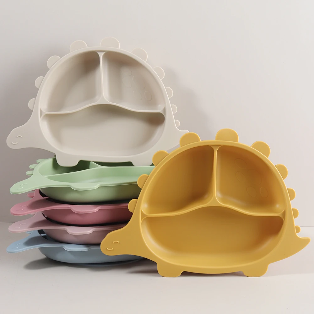 צלחת דינוזאור סיליקון לתינוק