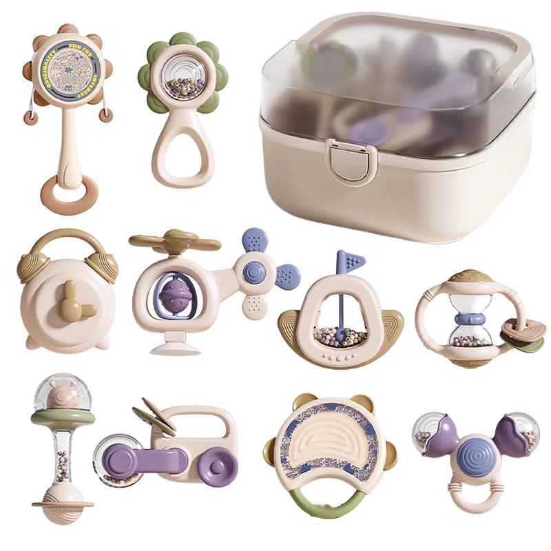 סט 10 רעשנים ונשכנים לתינוק